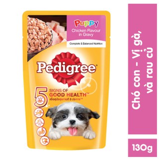 Thức ăn THỊT PATE chó con VÀ LỚN dạng sốt Pedigree 130g ĐỦ VỊ