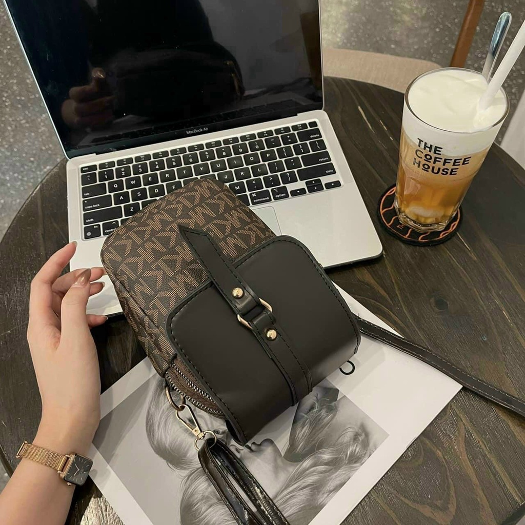 TÚI ĐIỆN THOẠI ĐEO CHÉO TÚI ĐIỆN THOẠI KHÓA BẤM NHIỀU NGĂN THỜI TRANG TDTMK - Ảnh Shop Chụp