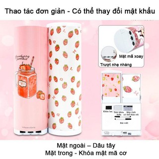 Hộp bút đa năng CÓ MẬT KHẨU XOAY siêu sịn tặng kèm gương soi+ máy tính+ bút viết bảng trắng+ giẻ lau bảng+thời khóa biểu