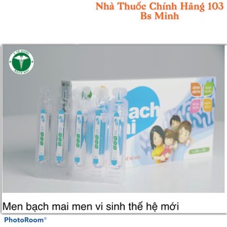 Men sống bạch mai thế hệ mới,(men vi sinh dùng cho táo bón,tiêu chảy,rối loạn tiêu hóa,trẻ em kém ăn chậm lớn) hộp 20ống
