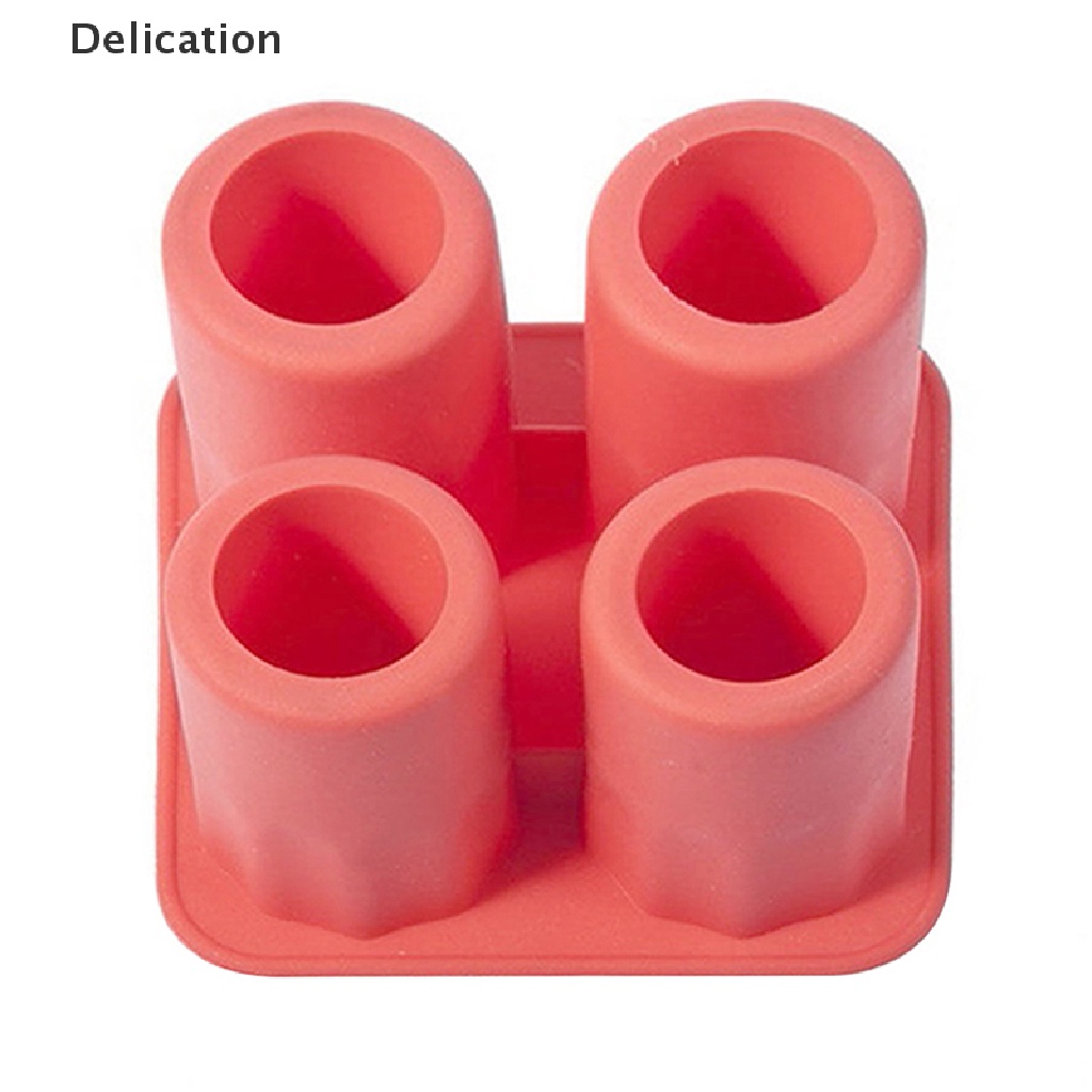 Khuôn silicone làm đá viên hình ly nước 4 ngăn tiện lợi cho gia đình