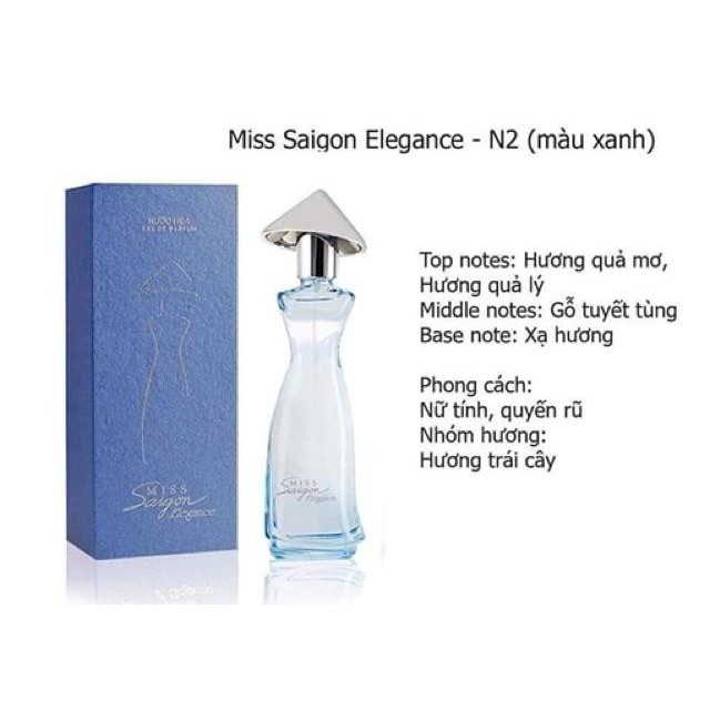 Nước hoa miss sài gòn Elegance N2 xanh dương.