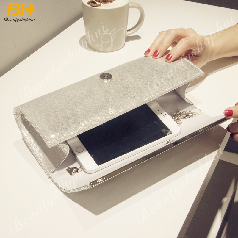 Ví cầm tay đính kim sa lấp lánh thời trang dành cho nữ