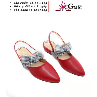 Sandal nữ bít mũi 3 phân thắt nơ siêu xinh chất da mềm êm chân chính hãng  GMiC QUSA20211