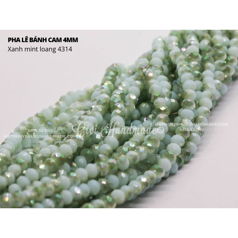 Pha lê bánh cam 4mm Cici Handmade chuyên hạt đá hạt pha lê hạt cườm hạt trang sức tự làm nguyên liệu DIY