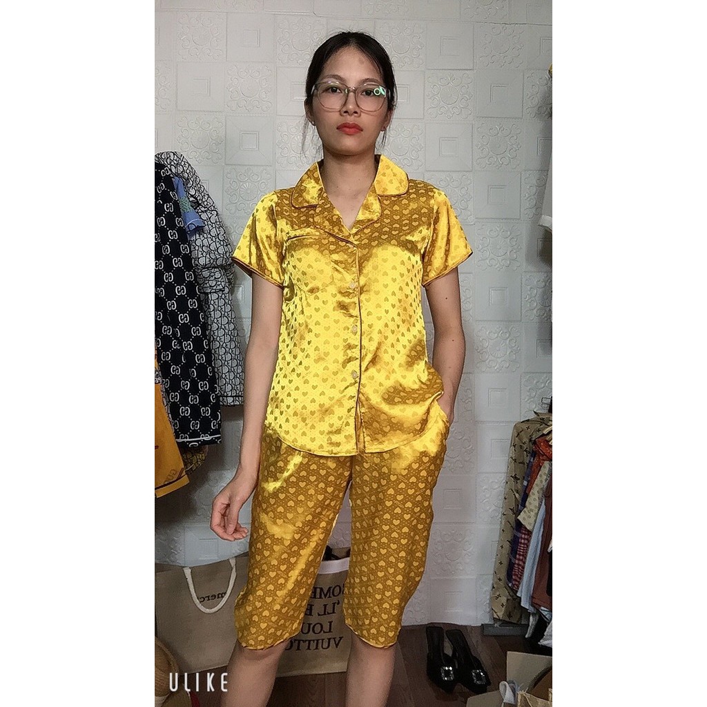 B27 Bộ Pijama Lụa Gấm Quần Lỡ | BigBuy360 - bigbuy360.vn