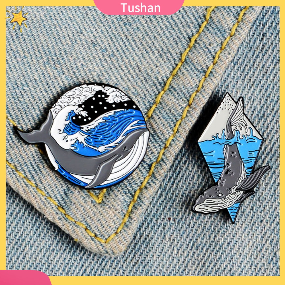 Ghim Cài Áo Hình Cá Voi Đính Đá Nhân Tạo Thời Trang Cho Nữ