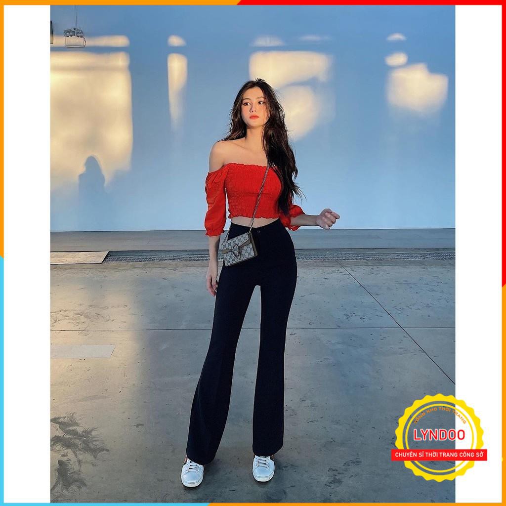 Quần ống loe 💖 𝑭𝑹𝑬𝑬𝑺𝑯𝑰𝑷 💖 Quần loe nữ công sở lưng cao, quần ống loe 2 cúc vải tuyết mưa sang xịn mịn | BigBuy360 - bigbuy360.vn