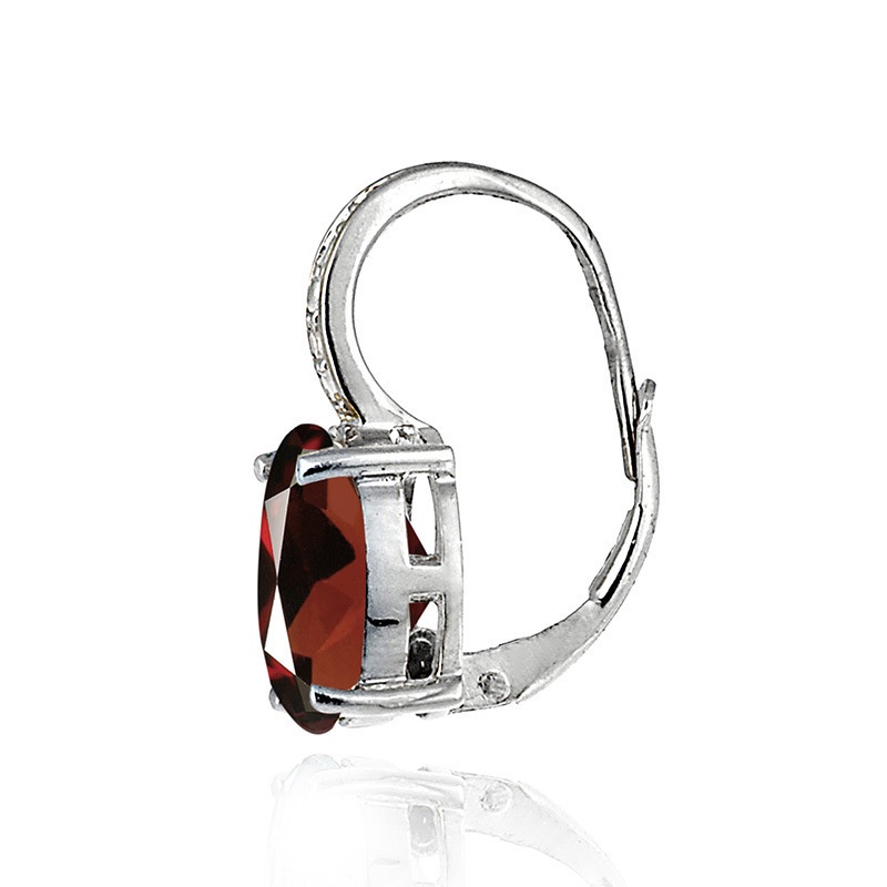 Bông tai hình quả trứng ngỗng đính đá zircon AAA