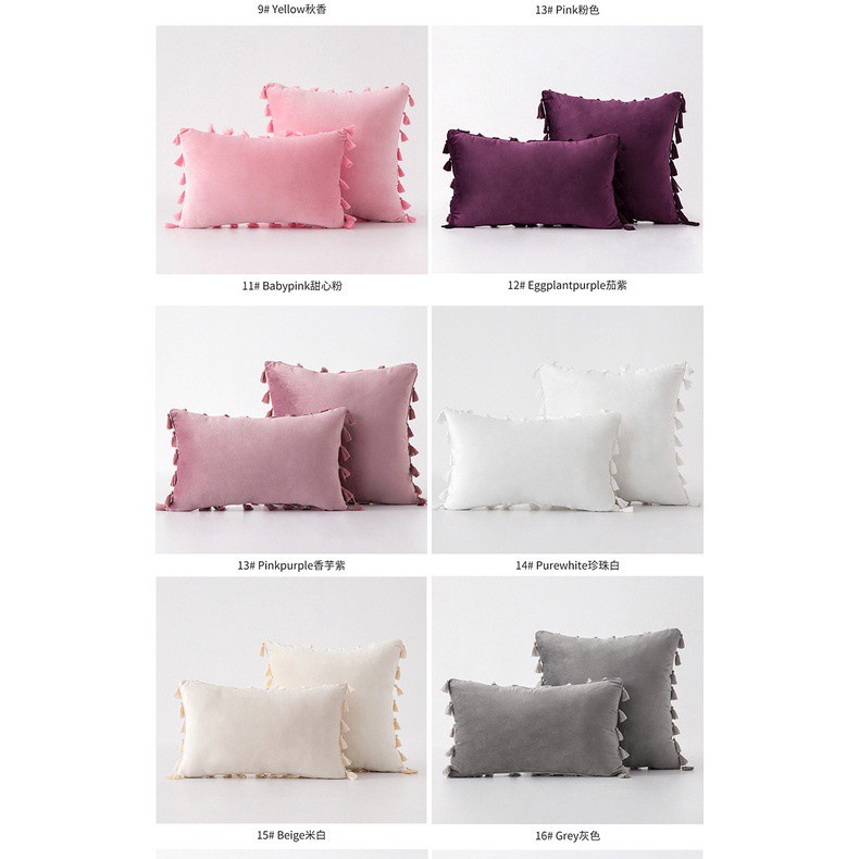 Áo gối vải nhung có khóa kéo trang trí phòng khách đẹp mắt 30x50cm / 45x45cm