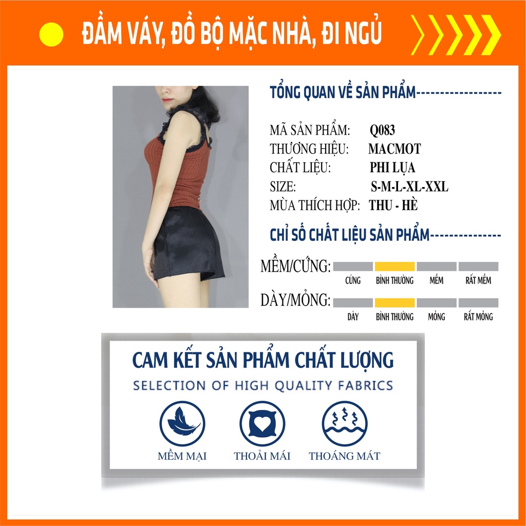 Q083 - [HÌNH THẬT] Quần phi lụa loại 1 ( không nhăn, mềm mát) làm đồ mặc nhà, đồ ngủ nữ, đồ đi chơi dạo phố. Quần short