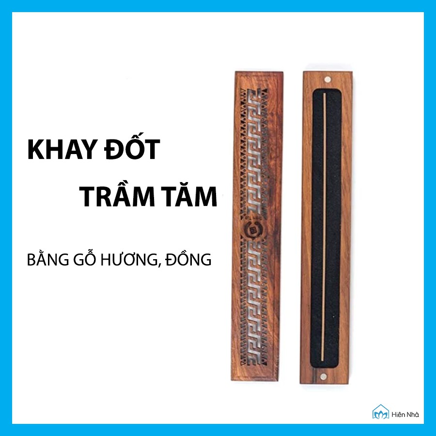 Khay đốt trầm tăm bằng gỗ, đồng - Hộp đốt trầm hương nhiều mẫu - Hiên Nhà