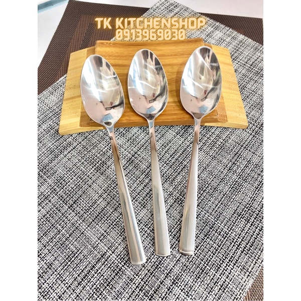 Thìa inox ăn phở sâu lòng cán dẹt siêu xịn, thìa inox ăn súp chuyên dụng trong khách sạn 5 sao, hàng inox 304 cao cấp