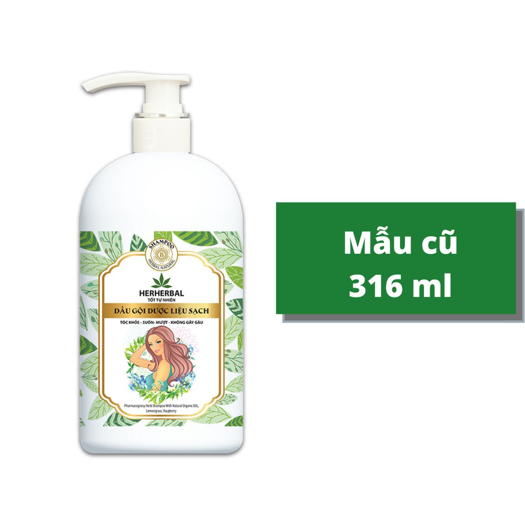 Dầu gội thảo dược giảm gàu chống rụng mượt tóc HERHERBAL ❤️FREESHIP❤️chứa dược liệu sạch và tinh dầu thiên nhiên 316g