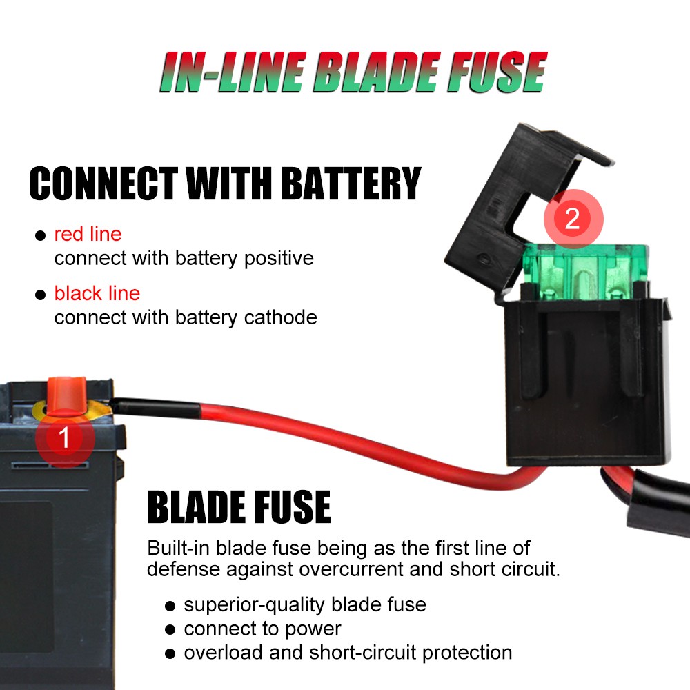 Dây cáp rơ le đèn LED 3m cho Uaz Atv Off Road 4x4 22 32 42 50 52 Inch