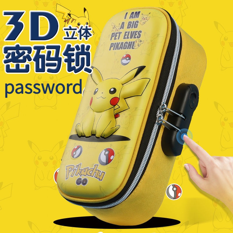 Túi Đựng Bút In Hình Pikachu 3D Sức Chứa Lớn Chống Thấm Nước