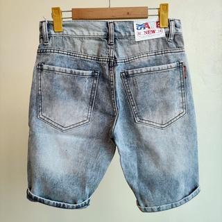[sale xả kho] Quần short jean nam rách màu xanh nhạt mài VNXK Pon.mens