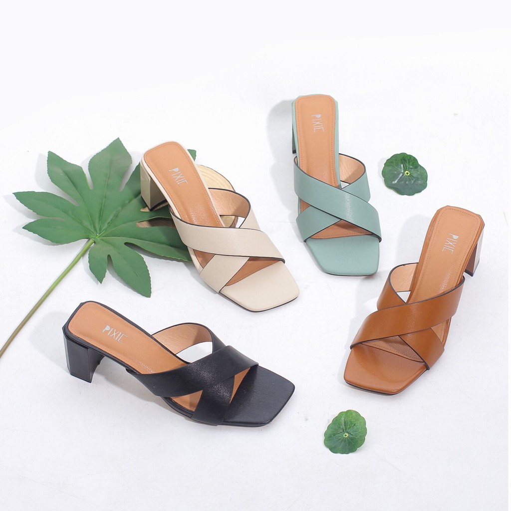 [Giảm ngay 24%] Dép Guốc Quai Chéo 5p Nữ X430 Màu Đen