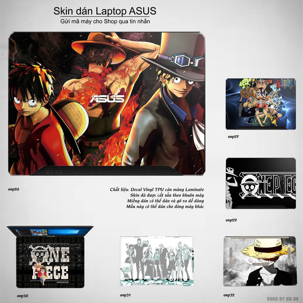 Skin dán Laptop Asus in hình One Piece nhiều mẫu 22