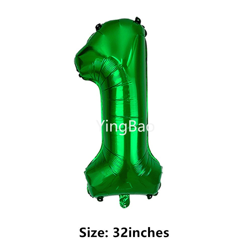 Set 6 Bong Bóng Lá Nhôm Màu Xanh Lá Cây Hình Khủng Long 32inches Dùng Trang Trí Tiệc Sinh Nhật