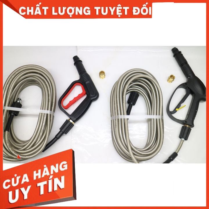 Bộ 10M-15M-20M dây rửa xe và súng xịt - súng rửa xe áp lực cao ren 22mm