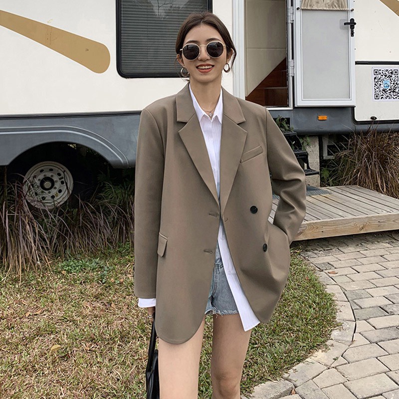 Áo khoác Blazer dáng rộng tay dài 2 lớp phong cách Hàn Quốc thời trang cho Nữ | BigBuy360 - bigbuy360.vn