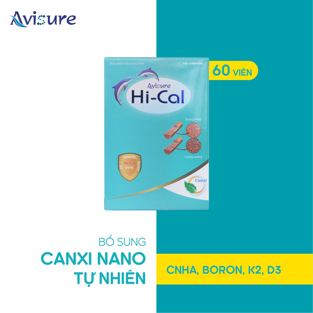 [Mã BMLT35 giảm đến 35K đơn 99K] Canxi Nano tự nhiên cho bà bầu Avisure Hical loại 60 viên