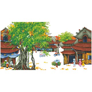 Tranh đính đá Phố cổ 105x60
