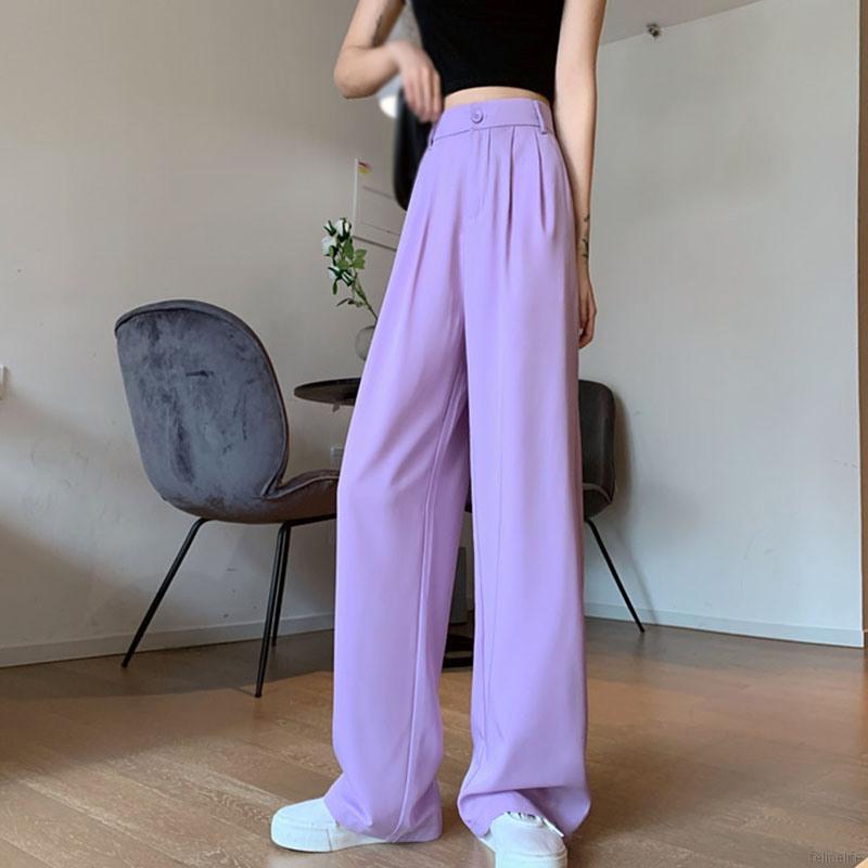 Quần Dài Nữ Ống Rộng Lưng Cao Thời Trang