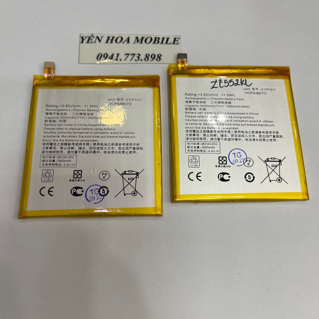 Pin C11P1511/ ZE552KL/Z012D/1ICP4/66 7s thay thế cho điện thoại zen 3 - 5.5