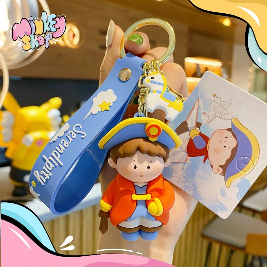 Móc khóa Những bé nghệ sĩ mặt trăng dễ thương phụ kiện túi xách ô tô Ba lô cute 02MKBe -Minkey