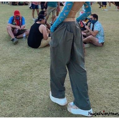 Nfashion-quần Jogger Dáng Rộng Lưng Thấp Có Túi Y2k Thắt Dây Harajuku Đường Phố Trọng Lượng Nhẹ Tẩy Tế Bào Chết Cho Nữ