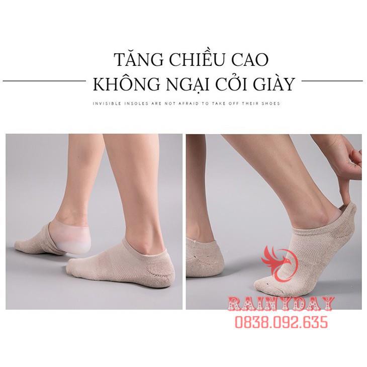 [LOẠI XỊN] Miếng tất vớ độn lót giày tăng chiều cao silicon cho nam nữ 3.5 cm êm chân chống trượt - 1 Cặp