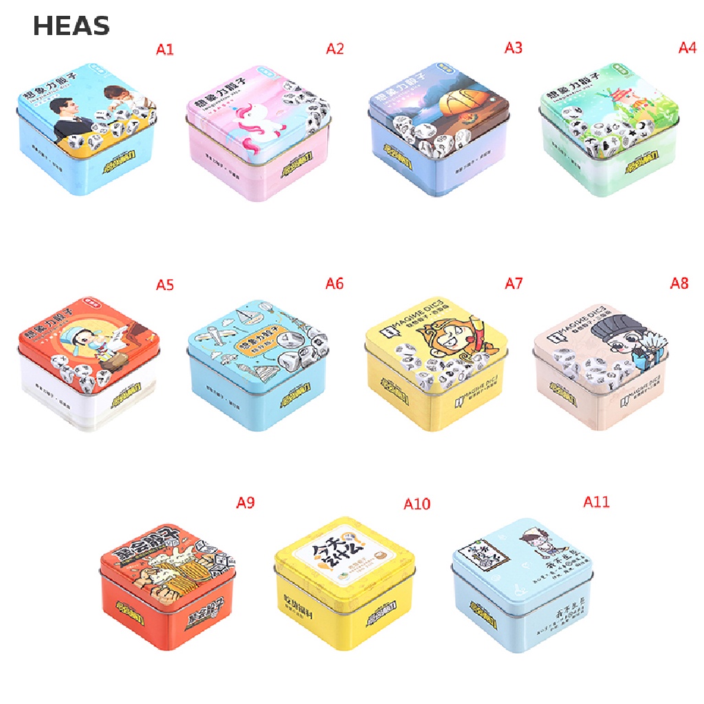 He Story Dice Puzzle Board Game Telling Story Metal Boxes  with Children Game id