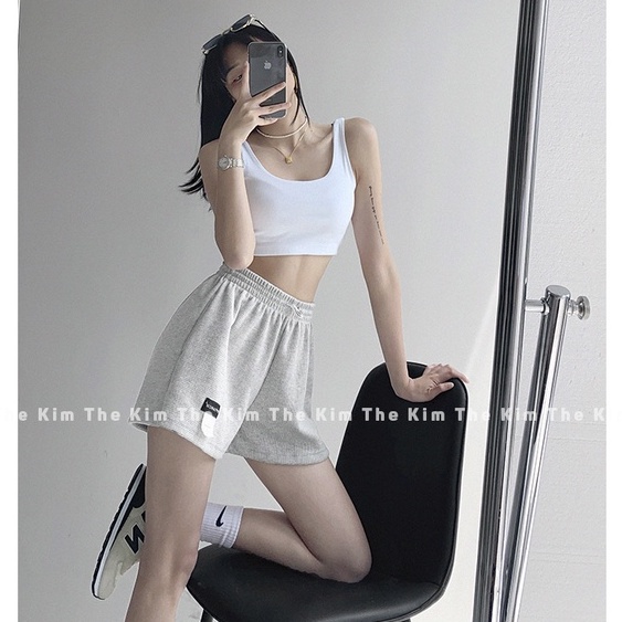 Áo hai dây croptop cổ U chất cotton may 2 lớp vải , áo thun body dáng lửng A108 The Kim