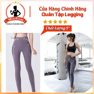 Quần legging thể thao cạp cao dáng dài cao cấp, nâng mông co giản tốt vải dày