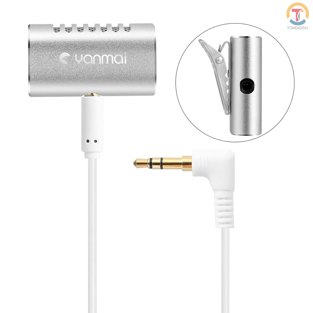 Yanmai Professional Lavalier Microphone Clip-on Mini Lapel Microphone Omnidirectional Condenser Mic Youtube/Interview/Studio/Video Recording 3.5mm Audio Recorders for Smartphones Laptops Cameras Recorders PCs and More