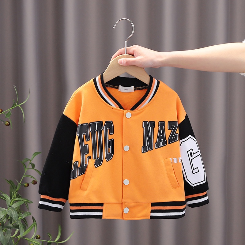 Áo Khoác Bóng Chày Thời Trang Xuân Thu Năng Động Cho Bé Trai