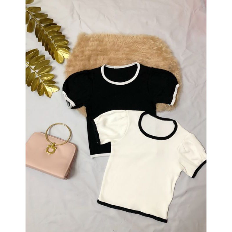 áo croptop viền cổ