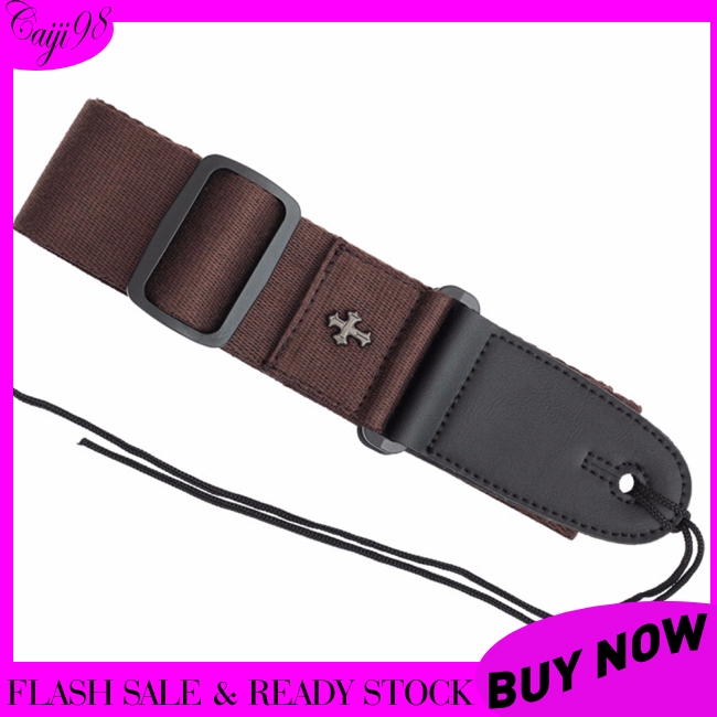 Longteam Electric Guitar Strap Acoustic Folk Guitarra Vintage Cross Personality Guitar Straps with Pick Pocket