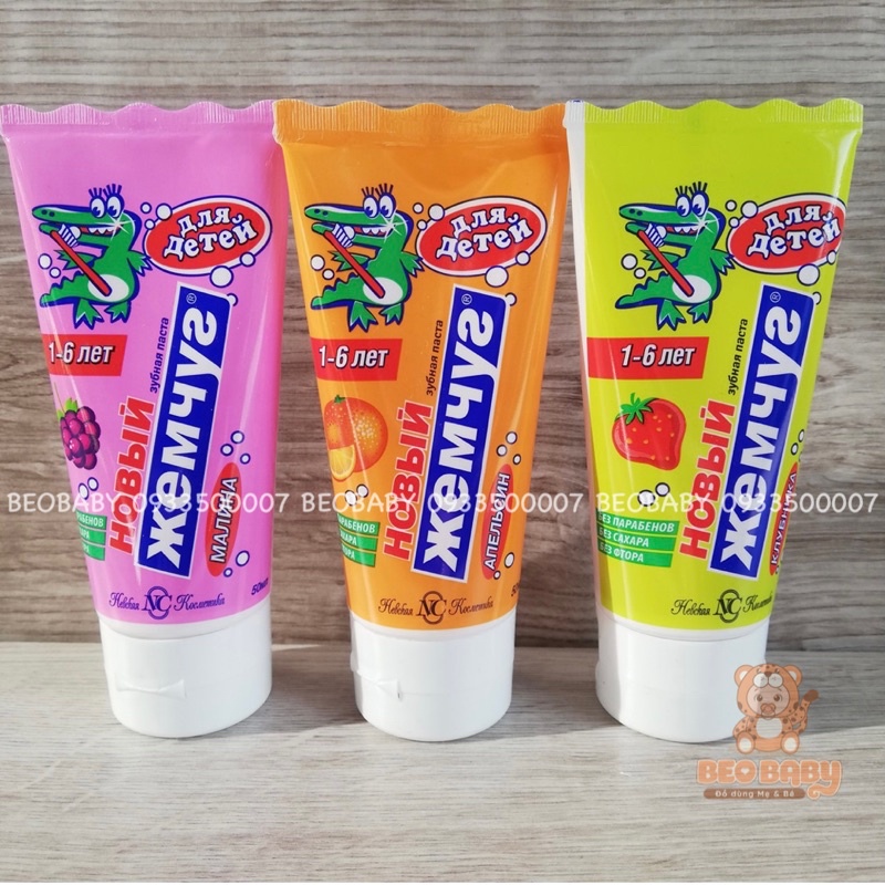 Kem Đánh Răng Nuốt Được Cho Bé Hương Trái Cây Nevcos Tooth Paste 63ml Nga (Cho Bé Từ 1-6 Tuổi)