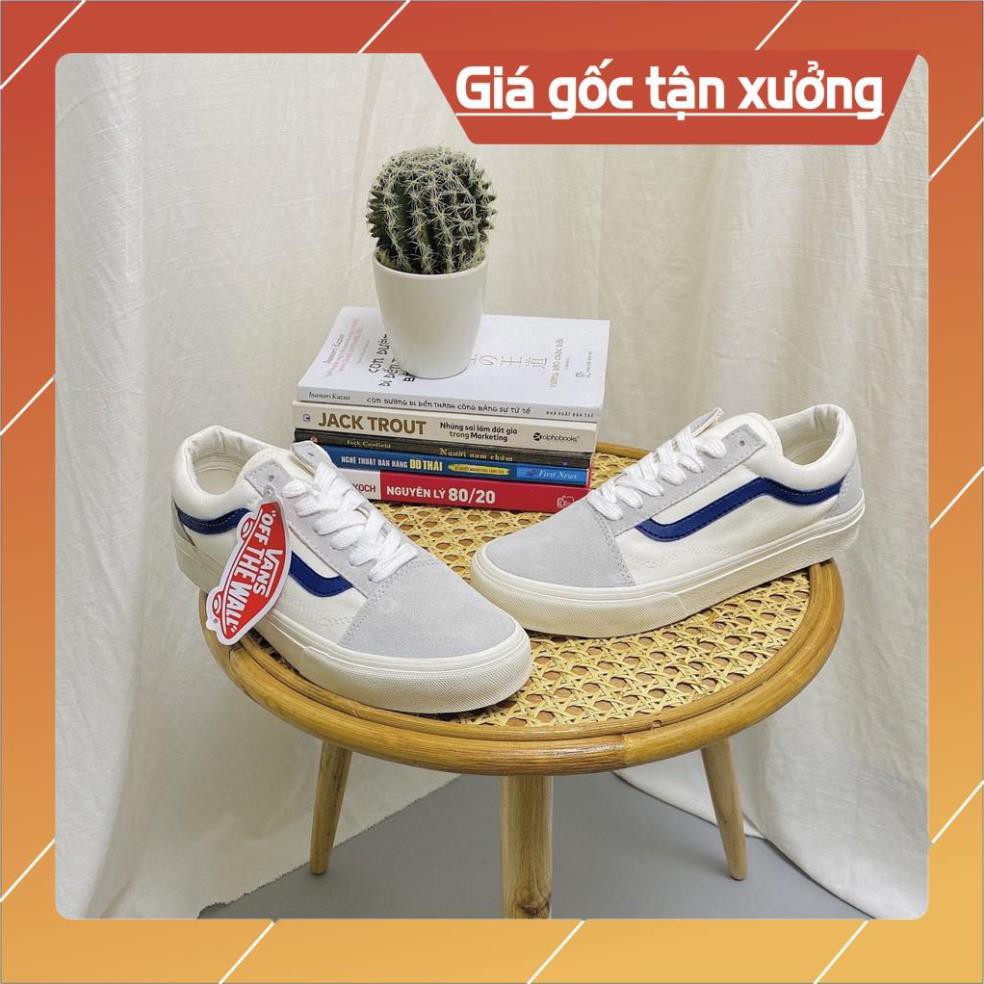 [FreeShip –Xả Sốc Hàng Xịn] Giày thể thao nam nữ Sneaker Van Full phụ kiện, Giầy Vans vạch xanh than  đủ bill box