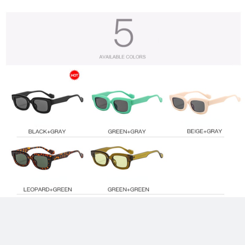 (JIUERBA) Kính Râm Hình Chữ Nhật Chống Tia UV Thời Trang Mùa Hè Phong Cách Retro