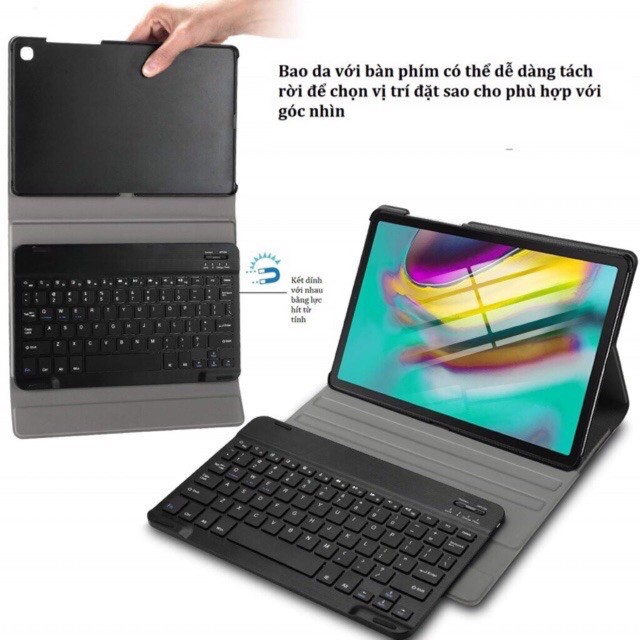 Bao da kèm bàn phím Bluetooth Samsung Galaxy Tab A8 T295 8inch hiệu Smart Keyboard tiện dụng