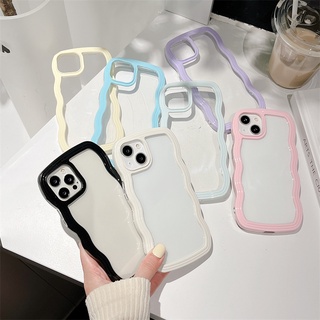 Ốp Điện Thoại Silicon Viền Lượn Sóng Màu Kẹo Đơn Giản Sang Trọng Cho iPhone 13 12 11 Pro Max X XR XS Max 7 8 Plus SE 2020 2022