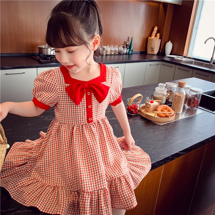 Váy kẻ caro đỏ (đủ size cho bé từ 2-10 tuổi)