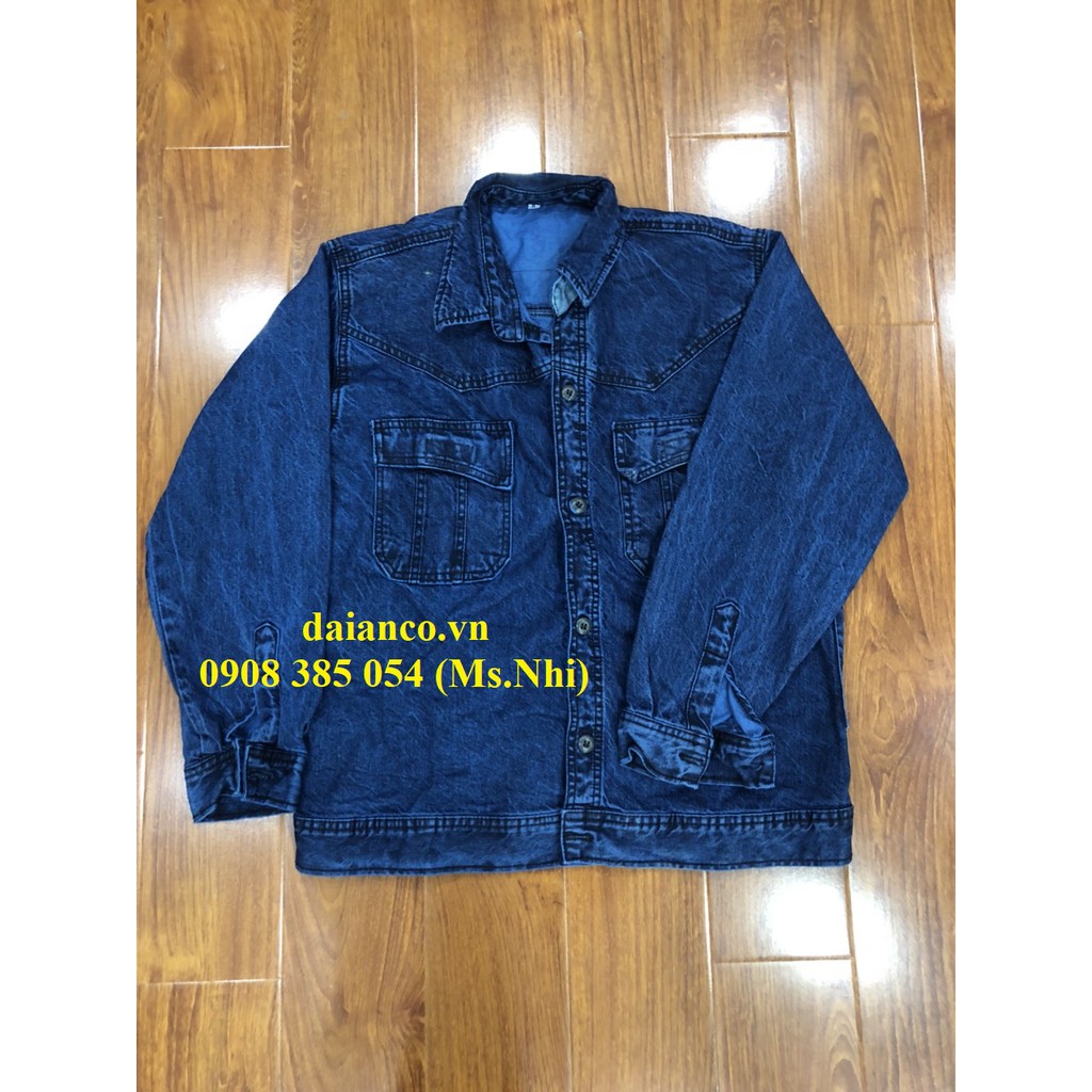 [HCM] Sale off Áo lẻ jeans Điện Lực xanh đen may kèm dây phản quang sau lưng - Đủ Size - Vải dày dặn - Hình thật