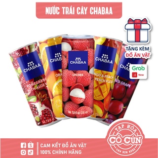 Nước trái cây ép Chabaa - đủ vị trái cây tươi mới, lon 230ml