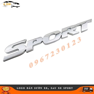 Tem chữ nổi  Sport dán trang trí ô tô hàng đẹp chất lượng tuyệt hảo