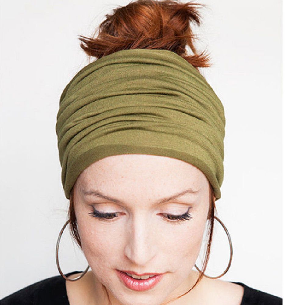 Băng Đô Turban Bản Rộng Co Giãn Phong Cách Boho Thời Trang Cho Nữ